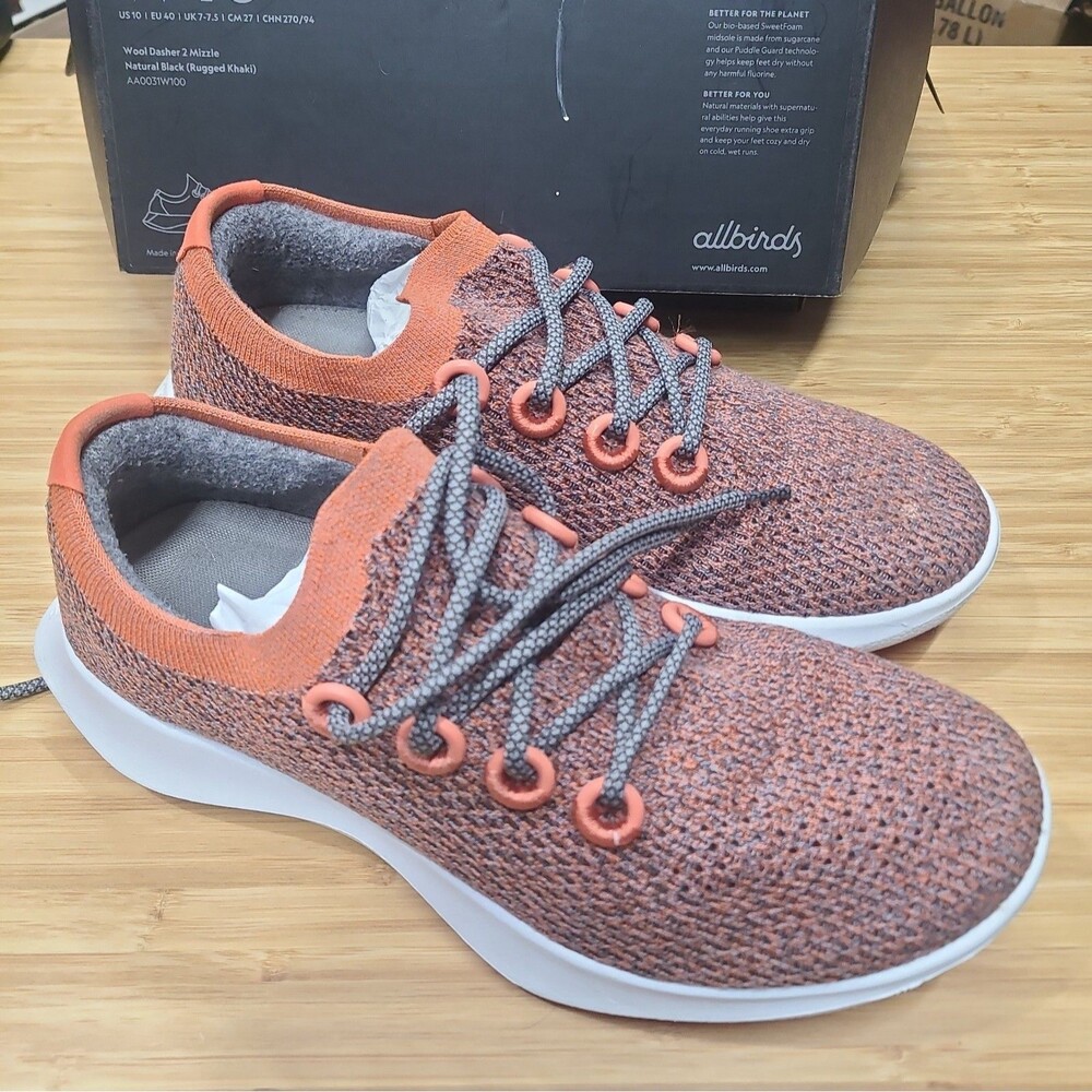 Allbirds Womens Tree Dasher Rustic Orange Knit Running Shoes Womens US Size 10